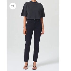 AGOLDE Riley Long High Rise Straight Jean Button Fly Stretch Compilation Size 26